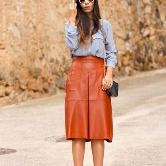 Zara 100% Sheep leather skirt, Sz M, BNWT - Picture 4 of 12